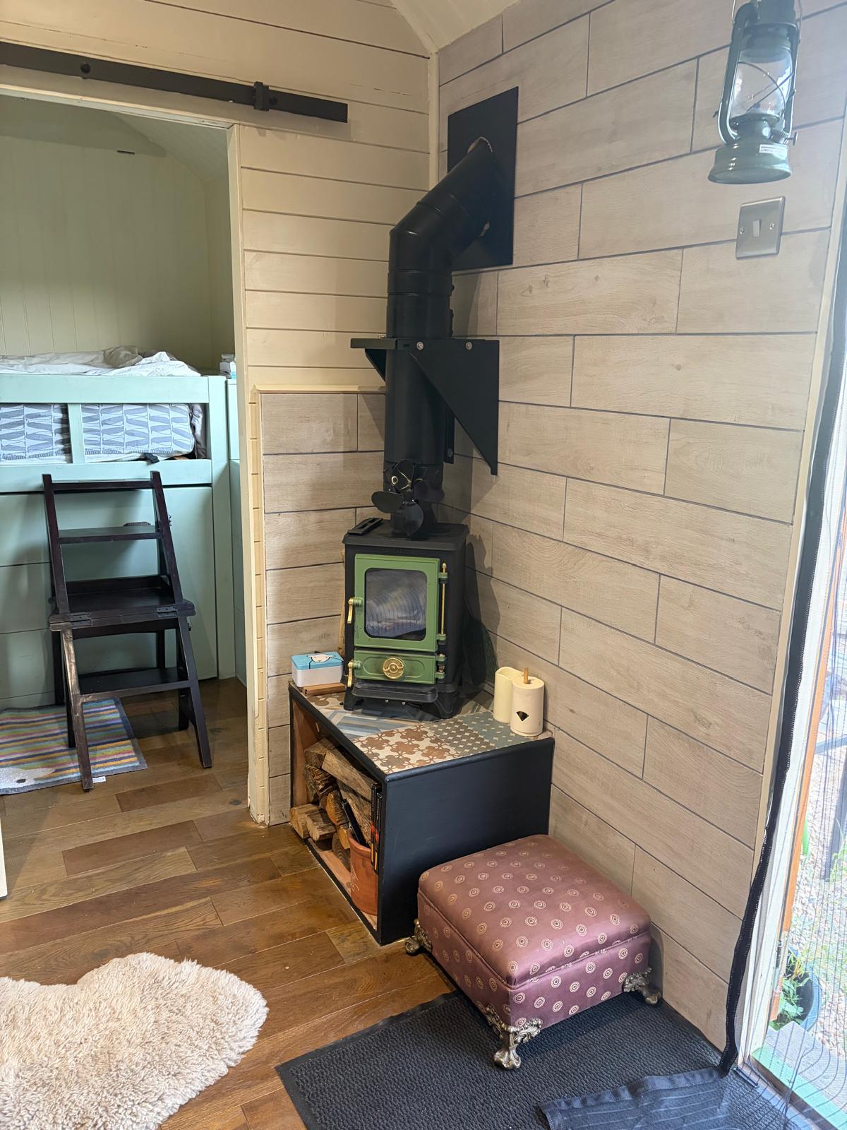 Wood burner and bunks