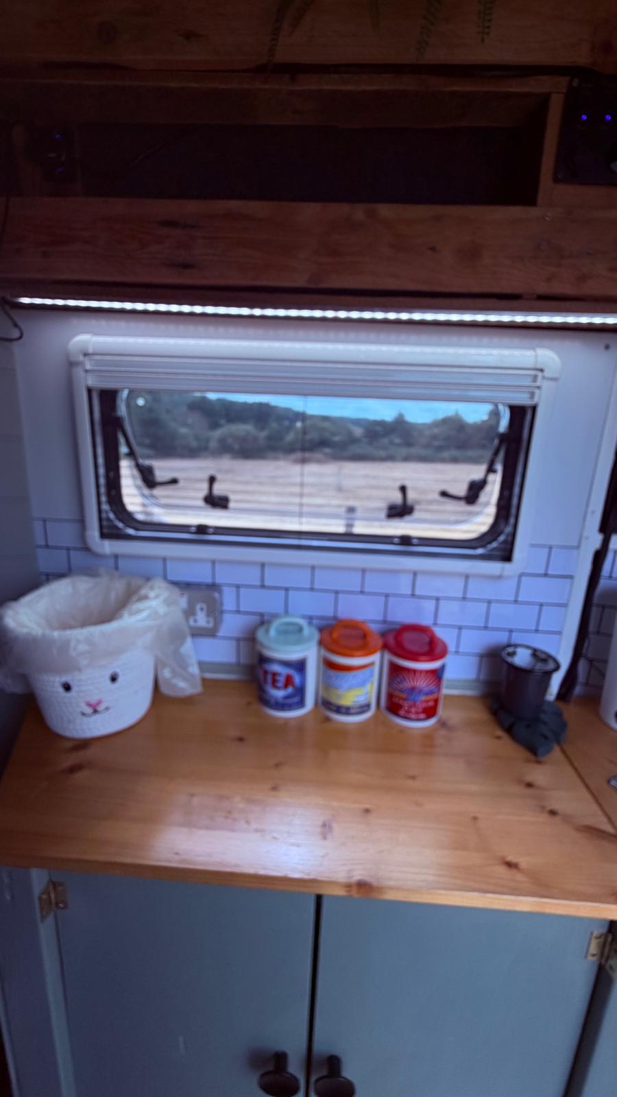 Tea caddies and the field view from the horse box